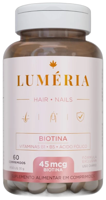 Pote de Luméria Hair & Nails com biotina